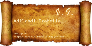 Váradi Izabella névjegykártya